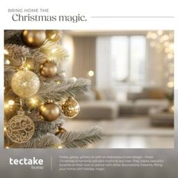 tectake Christmas Baubles - Set Of 100 In Gold, 3, 4 & 6 Cm Diameters in Gold - thumbnail 7