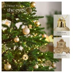 tectake Christmas Baubles - Set Of 100 In Gold, 3, 4 & 6 Cm Diameters in Gold - thumbnail 3
