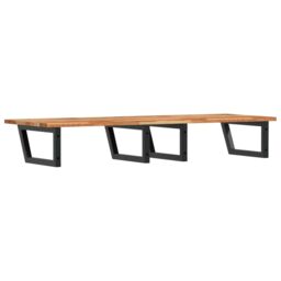Berkfield Home Basin Shelf Wall Mounted Steel & Solid Wood Acacia in Brown - thumbnail 6