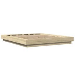 Berkfield Home Bed Frame without Mattress Sonoma Oak 150x200 cm King Size in Brown - thumbnail 6