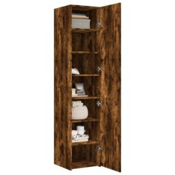 Berkfield Home Highboard Smoked Oak 40x42.5x185 cm Engineered Wood in Brown - thumbnail 3