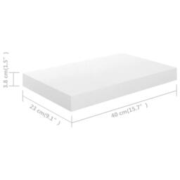 Berkfield Home Durable Floating Wall Shelves 4 pcs High Gloss White 40x23x3.8 cm MDF - thumbnail 8
