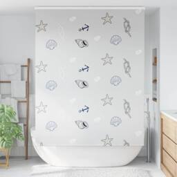 Berkfield Home Shower Roller Blind with Cassette 160x240 cm Fabric Width 156 cm in White - thumbnail 1