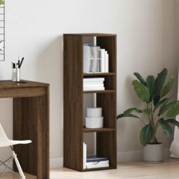 Berkfield Home Book Cabinet Brown Oak 34x31x112 cm Engineered Wood - Size: 34 x 31 x 112 cm - thumbnail 3