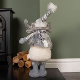 Samuel Alexander 56cm Battery Operated Light up Grey Christmas Standing Reindeer - thumbnail 4