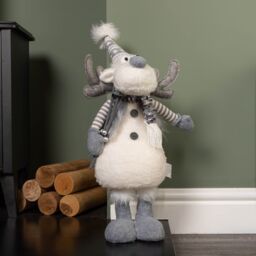 Samuel Alexander 56cm Battery Operated Light up Grey Christmas Standing Reindeer - thumbnail 1