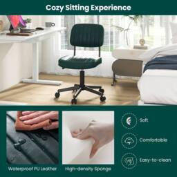Kelvenix Ergonomic Leisure Chair PU Leather in Green - Size: 0.6m2 - thumbnail 5