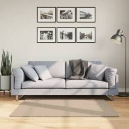 Berkfield Home Rug HUARTE Short Pile Soft & Washable Sand 120x120 cm in Brown - Size: Medium - thumbnail 2