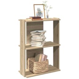 Berkfield Home Bookcase 3-Tier Sonoma Oak 60x30x80 cm Engineered Wood in Brown - Size: 60 x 30 x 80 cm - thumbnail 1