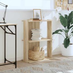 Berkfield Home Bookcase 3-Tier Sonoma Oak 60x30x80 cm Engineered Wood in Brown - Size: 60 x 30 x 80 cm - thumbnail 3
