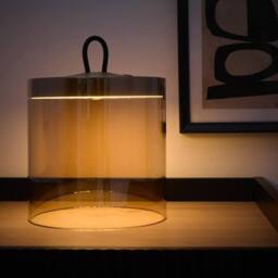 K LIVING Quito Large Rechargeable LED Antique Brass Lamp in Gold - thumbnail 2