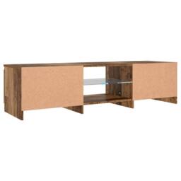 Berkfield Home TV Cabinet with LED Lights Old Wood 140x40x35.5 cm Engineered Wood in Brown - thumbnail 9