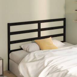 Berkfield Home Bed Headboard Black 126x4x100 cm Solid Wood Pine - Size: 126 x 4 x 100 cm - thumbnail 3