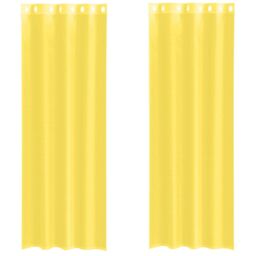 Berkfield Home Voile Curtains with Grommets 2 pcs Yellow - thumbnail 2