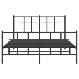 Berkfield Home Metal Bed Frame without Mattress with Footboard Black 135x190cm - Size: 135x190 cm - thumbnail 5