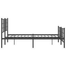 Berkfield Home Metal Bed Frame without Mattress with Footboard Black 135x190cm - Size: 135x190 cm - thumbnail 6