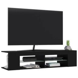 Berkfield Home TV Cabinet with LED Lights Black 135x39x30 cm - Size: 135 x 39 x 30 cm - thumbnail 6