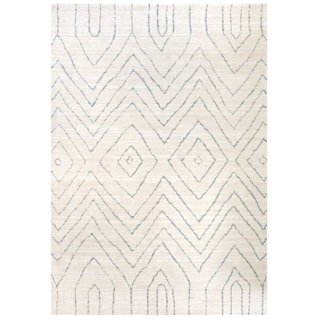 Kukoon Beige Blue Moroccan Berber Stripe Super Soft Rug - Size: 80 cm x 150 cm - image 1