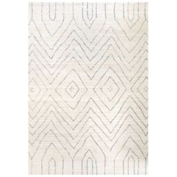 Kukoon Beige Blue Moroccan Berber Stripe Super Soft Rug - Size: 80 cm x 150 cm - thumbnail 1
