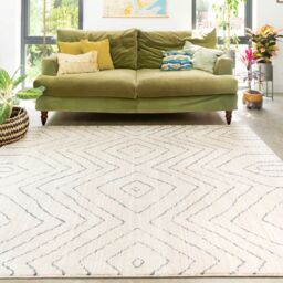 Kukoon Beige Blue Moroccan Berber Stripe Super Soft Rug - Size: 80 cm x 150 cm - thumbnail 3