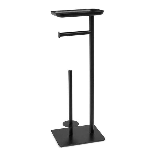 Kelvenix Toilet Paper Holder With Top Shelf Freestanding in Black - Size: 180 cm width x 180 cm drop - image 1
