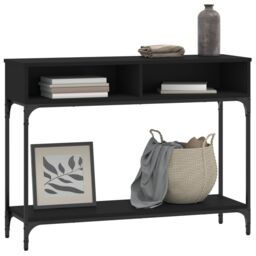 Berkfield Home Console Table Black 100x30.5x75 cm Engineered Wood - thumbnail 3