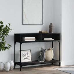 Berkfield Home Console Table Black 100x30.5x75 cm Engineered Wood - thumbnail 1