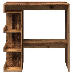 Berkfield Home Bar Table with Storage Rack Old Wood 100x48x101.5 cm in Brown - thumbnail 4