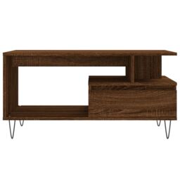 Berkfield Home Coffee Table Brown Oak 90x49x45 cm Engineered Wood - Size: 90 x 49 x 45 cm - thumbnail 5