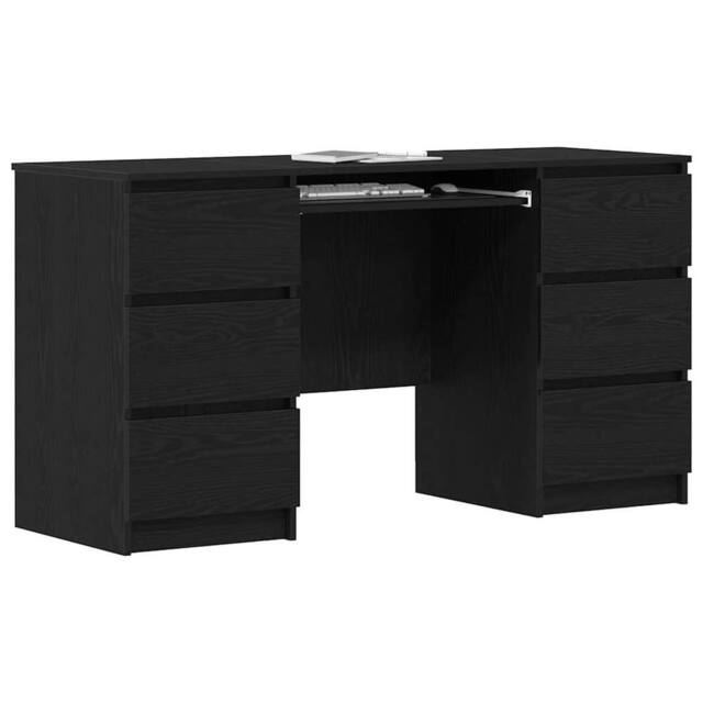 Berkfield Home Modern Desks 2 pcs Black Oak 140x50x76 cm Engineered Wood - Size: 140 x 50 x 76 cm - image 1