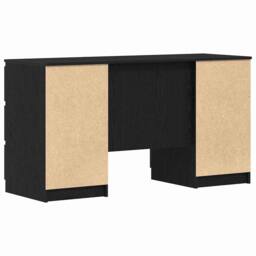 Berkfield Home Modern Desks 2 pcs Black Oak 140x50x76 cm Engineered Wood - Size: 140 x 50 x 76 cm - thumbnail 8