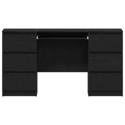 Berkfield Home Modern Desks 2 pcs Black Oak 140x50x76 cm Engineered Wood - Size: 140 x 50 x 76 cm - thumbnail 6
