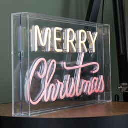Samuel Alexander 43cm Light up Merry Christmas Neon Flex Sign in Warm White & Red - thumbnail 5