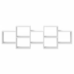 Berkfield Home Wall Shelf White 129x18x42 cm Engineered Wood - Size: 129 x 18 x 42 cm - thumbnail 4