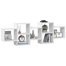 Berkfield Home Wall Shelf White 129x18x42 cm Engineered Wood - Size: 129 x 18 x 42 cm - thumbnail 3