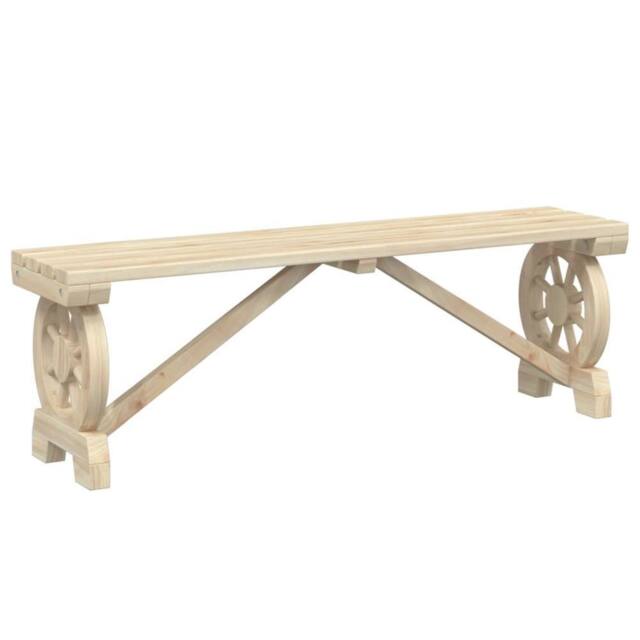 Berkfield Home Beautiful Garden Benches 2 pcs Solid Wood Fir in Light Tan - image 1