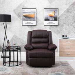 LUXURY LIFE Lansbury Leather Recliner Armchair in Brown - thumbnail 2