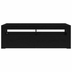 Berkfield Home TV Cabinet with LED Black Oak 120x35x40 cm Engineered Wood - Size: 120 x 35 x 40 cm - thumbnail 8