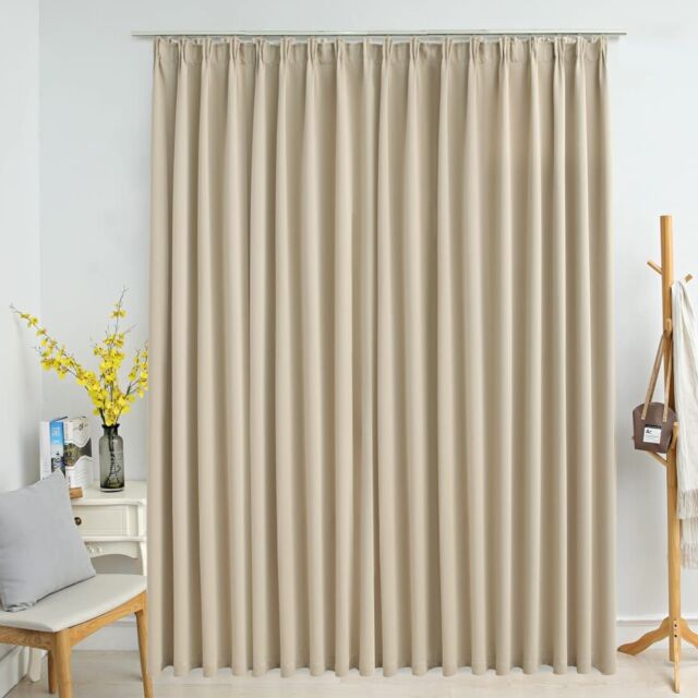 Berkfield Home Blackout Curtain with Hooks Beige 290x245 cm - image 1