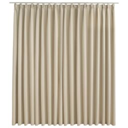Berkfield Home Blackout Curtain with Hooks Beige 290x245 cm - thumbnail 2