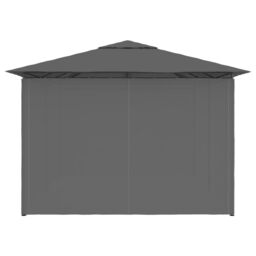Berkfield Home Garden Marquee with Curtains 4x3 m Anthracite in Black - thumbnail 6