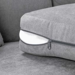 Furnishings For Less UK Milan Fabric 3 Seater Sofa Grey Fabric Full Back Chesterfield Style - thumbnail 6