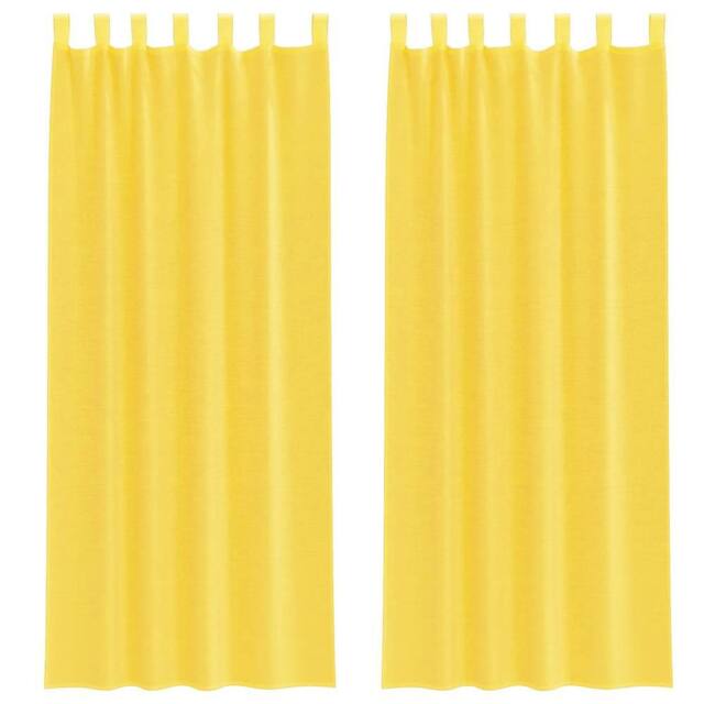 Berkfield Home Voile Curtains with Loops 2 pcs Yellow 140x260 cm - image 1