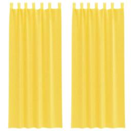 Berkfield Home Voile Curtains with Loops 2 pcs Yellow 140x260 cm - thumbnail 1