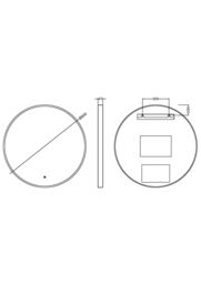 Balterley Round Inset Framed LED Mirror with Demister Pad, 800mm - Chrome in Silver - thumbnail 2