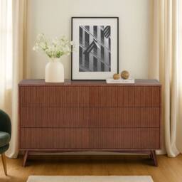 Teamson Home Tremolo Chest of Drawers 6 Drawer Bedroom Dresser in Walnut - thumbnail 3