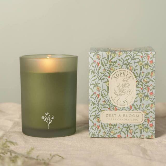 Sophia Lane Zest & Bloom Floral Candle - 250g in Green - image 1