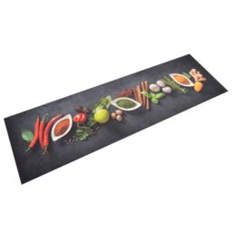 Berkfield Home Kitchen Rug Washable Spices 45x150 cm Velvet - thumbnail 1