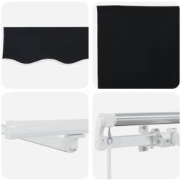 Berkfield Home Manual Retractable Awning with LED Black 350x250 cm - thumbnail 8