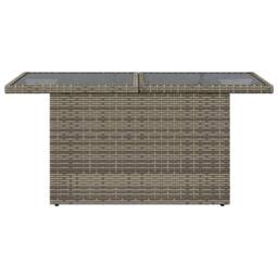 Berkfield Home Garden Table with Glass Top Grey 100x55x73 cm Poly Rattan - Size: 100 x 55 x 73 cm - thumbnail 5